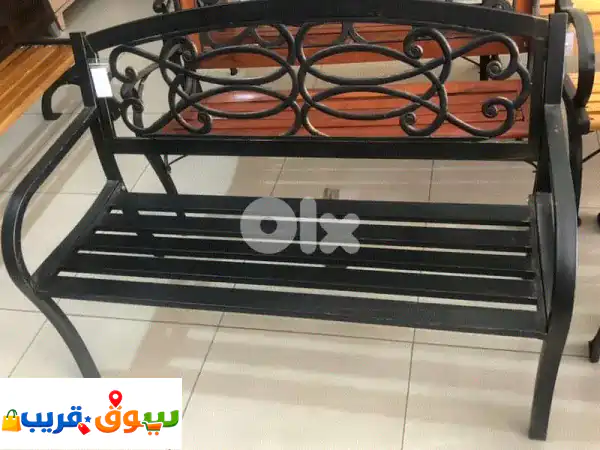 مقعد معدني أسود 3 مقاعد: أناقة ومتانة لحديقتك |...