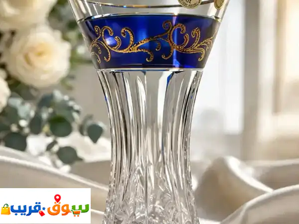 فازة كريستال بوهيمي أصلي  نقش يدوي فاخر