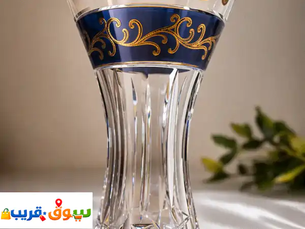 فازة كريستال بوهيمي أصلي  نقش يدوي فاخر
