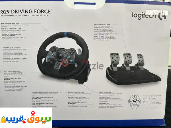 عجلة قيادة Logitech G29 Driving Force الاحترافية مع ناقل سرعات | تجربة سباق غامرة لـ PlayStation & PC