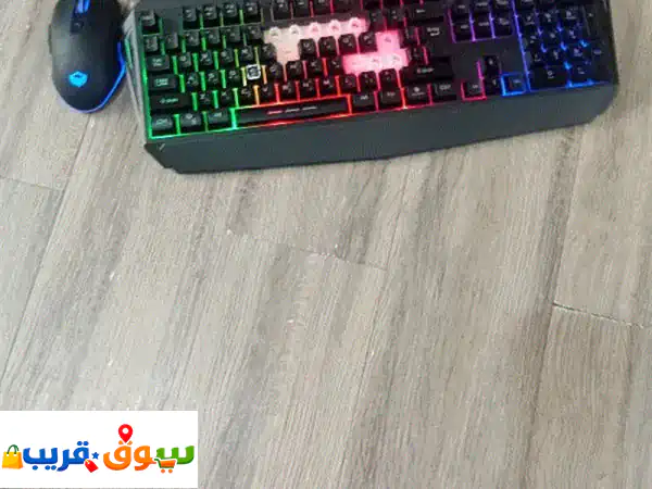 فرصة لا تفوّت بالبسيتين: ماوس وكيبورد جيمينج احترافي – أداء 100% كأنها جديدة!