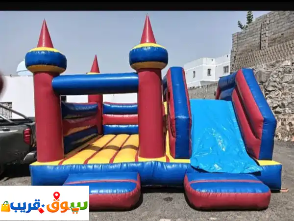 نطيطة هوائية عملاقة مع زحليقة للأطفال | مقاس 5x5x4 متر...