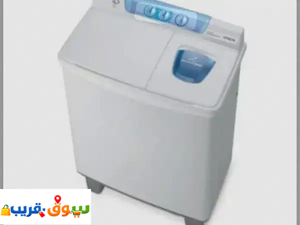 فرصة ذهبية: غسالة هيتاشي 12 كيلو أصلية بحوضين (نحاس) بحالة شبه جديدة – خصم هائل!