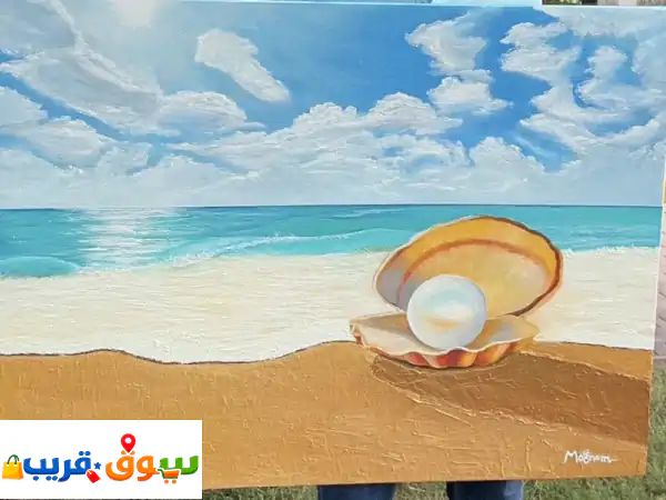 لؤلؤة: لوحة زيتية أصلية مرسومة يدوياً | تحفة فنية...
