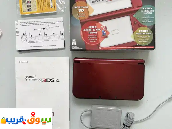 فرصة نادرة! نينتندو 3DS XL أحمر 2015 CIB | كامل بالصندوق...