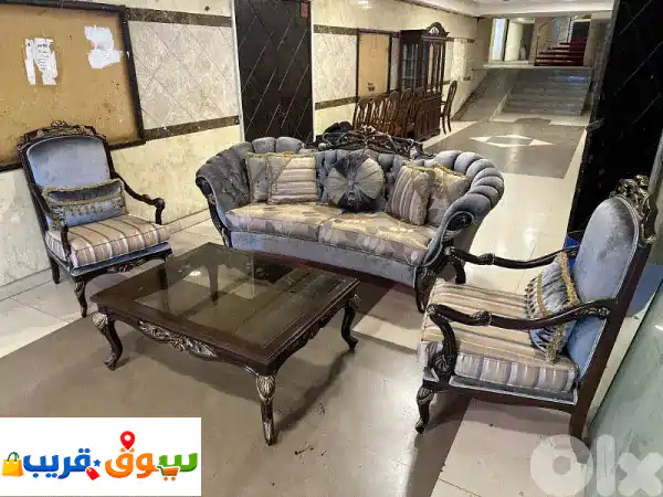فرصة لا تفوت! طقم كنب فاخر خشب زان أحمر روماني |...