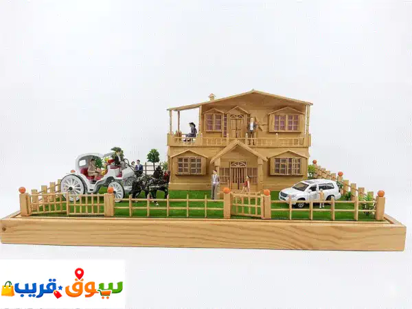 Handicraft miniature dream home with graceful Horsedrawn carriage