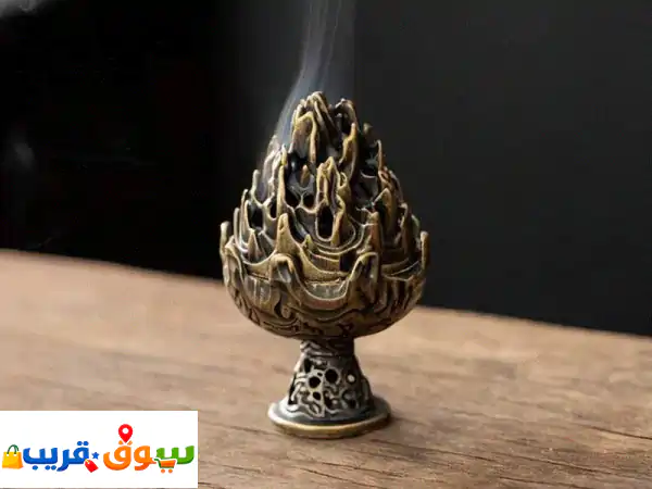 حامل بخور نحاسي يدوي أصيل ✨ | لمسة سحرية لديكور رمضان والمنزل | 40 بخور متنوع بـ 15 درهم فقط!