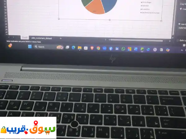 لابتوب hp elitebook 850 g6 رامات 8 هارد 256 ssd، وcore i5 الجيل الثامن، شاشة 15.6، المطلوب 1800