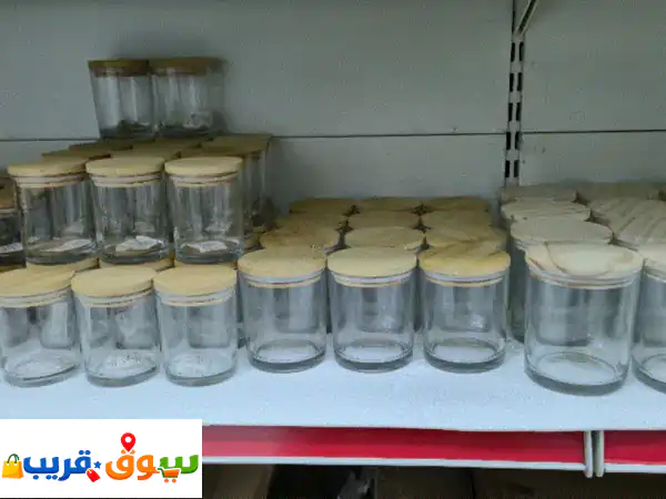 برطمانات زجاجية بأغطية من الخيزران لصنع الشموع،...