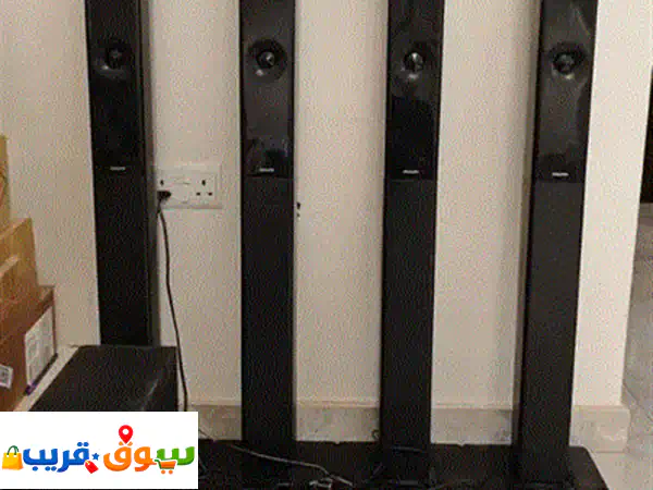 مسرح منزلي سامسونج متكامل للبيع | نظام صوتي سينمائي قوي 4 سماعات عمودية + DVD