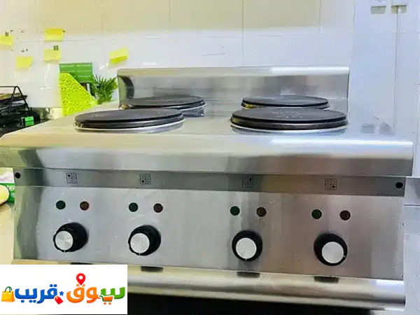 فرصة: موقد كهربائي تجاري 4 عيون (Heavy Duty) | حالة ممتازة للمطاعم والكافيهات