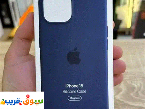 Silicone case magsafe iphone 15 storm blue