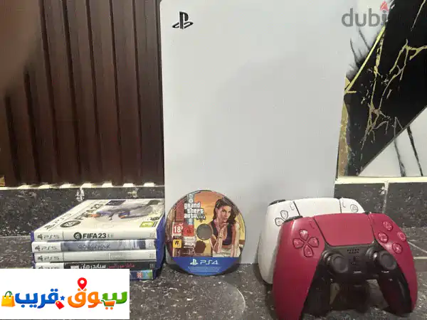 Ps5,6 game discs with 2 controllers