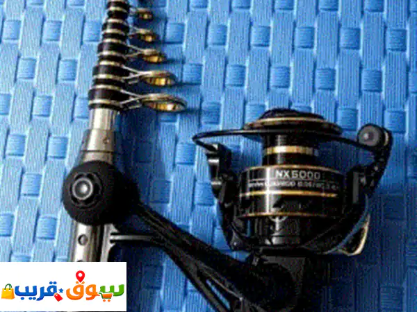 مجموعة صيد متكاملة لرحلات بحرية ممتعة | عود 2.4م ومكنة 5000 وخيط 300م بـ 100 درهم فقط!
