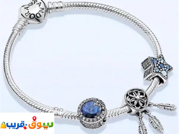 أساور باندورا فضية أنيقة (جميع المقاسات) | فولاذ...