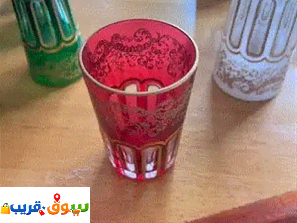 SaintLouis Vintage Crystal Glasses – Medium – Deer Blood Color