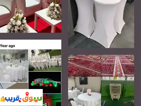 كراسي وطاوله بوفيه زوالبه خيام دي جي صوفه ابيت في إيجار