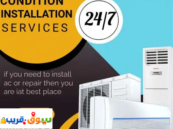 Air conditioning split window ac fixing removing gaas filling services